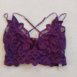 free people ♡ one. lace bralette purple medium boho